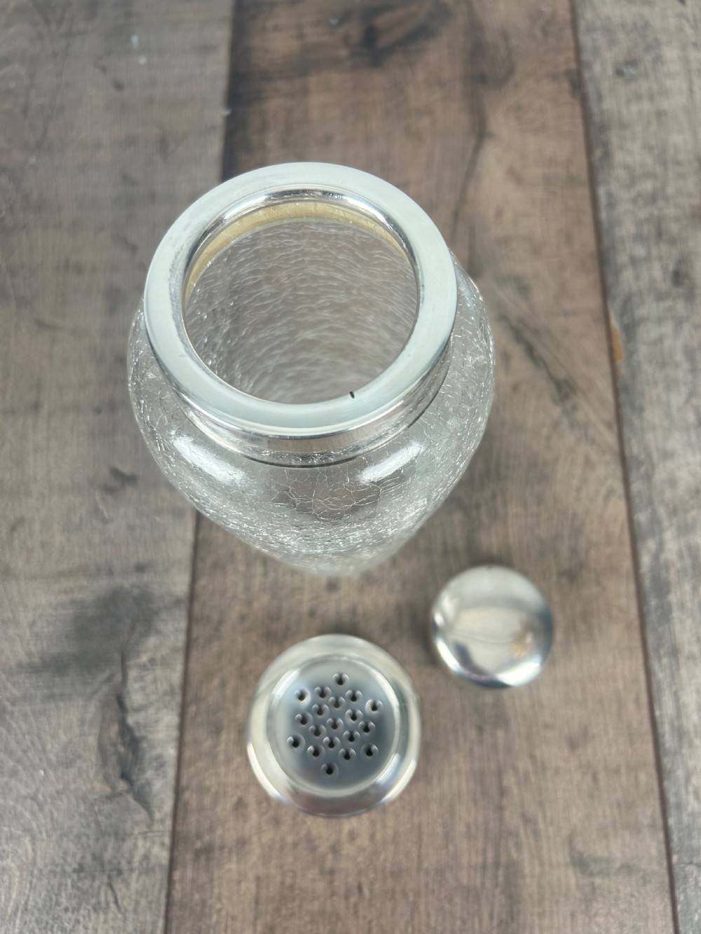 Art Deco WMF Crackle Glass Silver Plated Cocktail Shaker View III