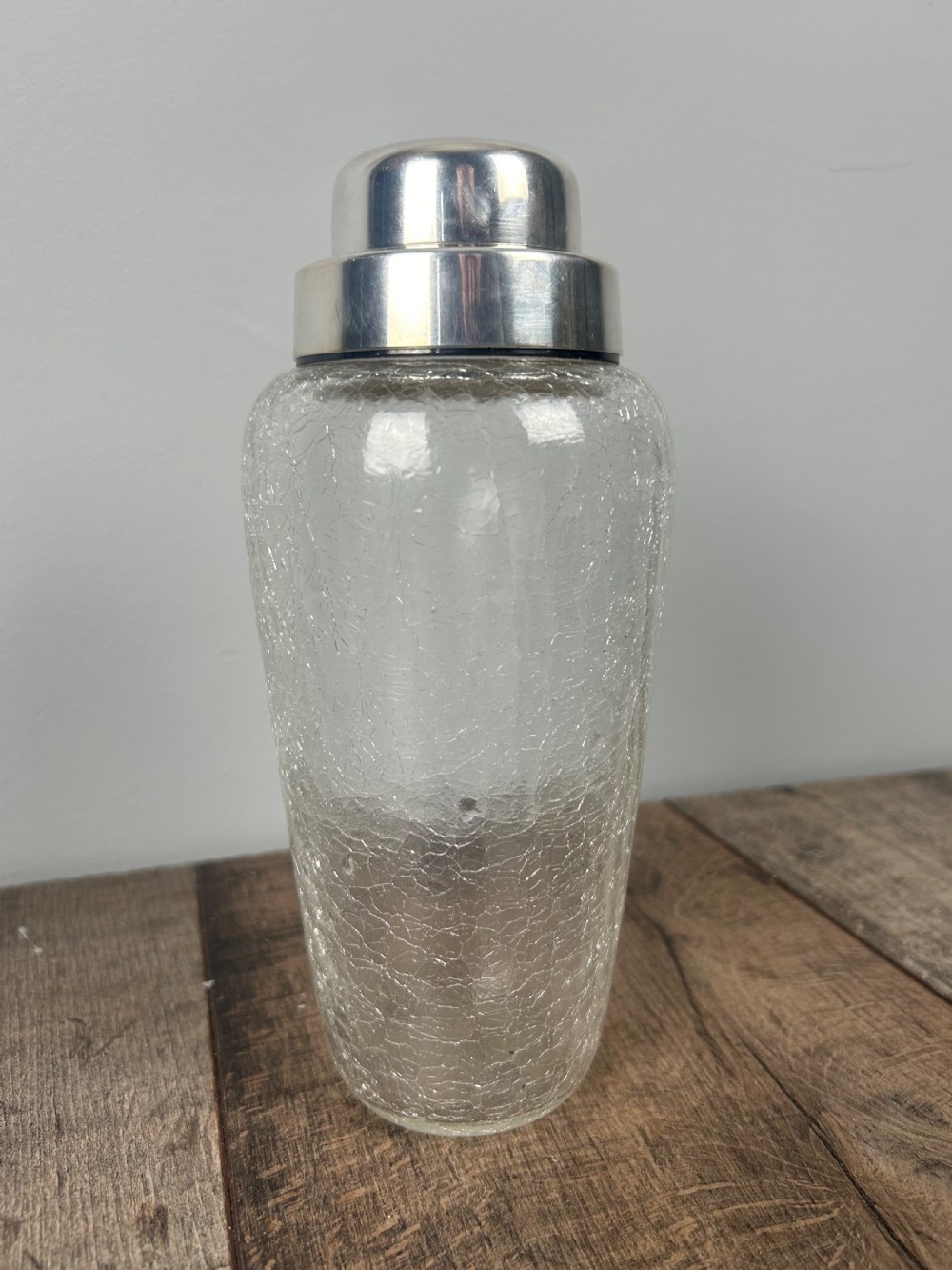 Art Deco WMF Crackle Glass Silver Plated Cocktail Shaker View VI