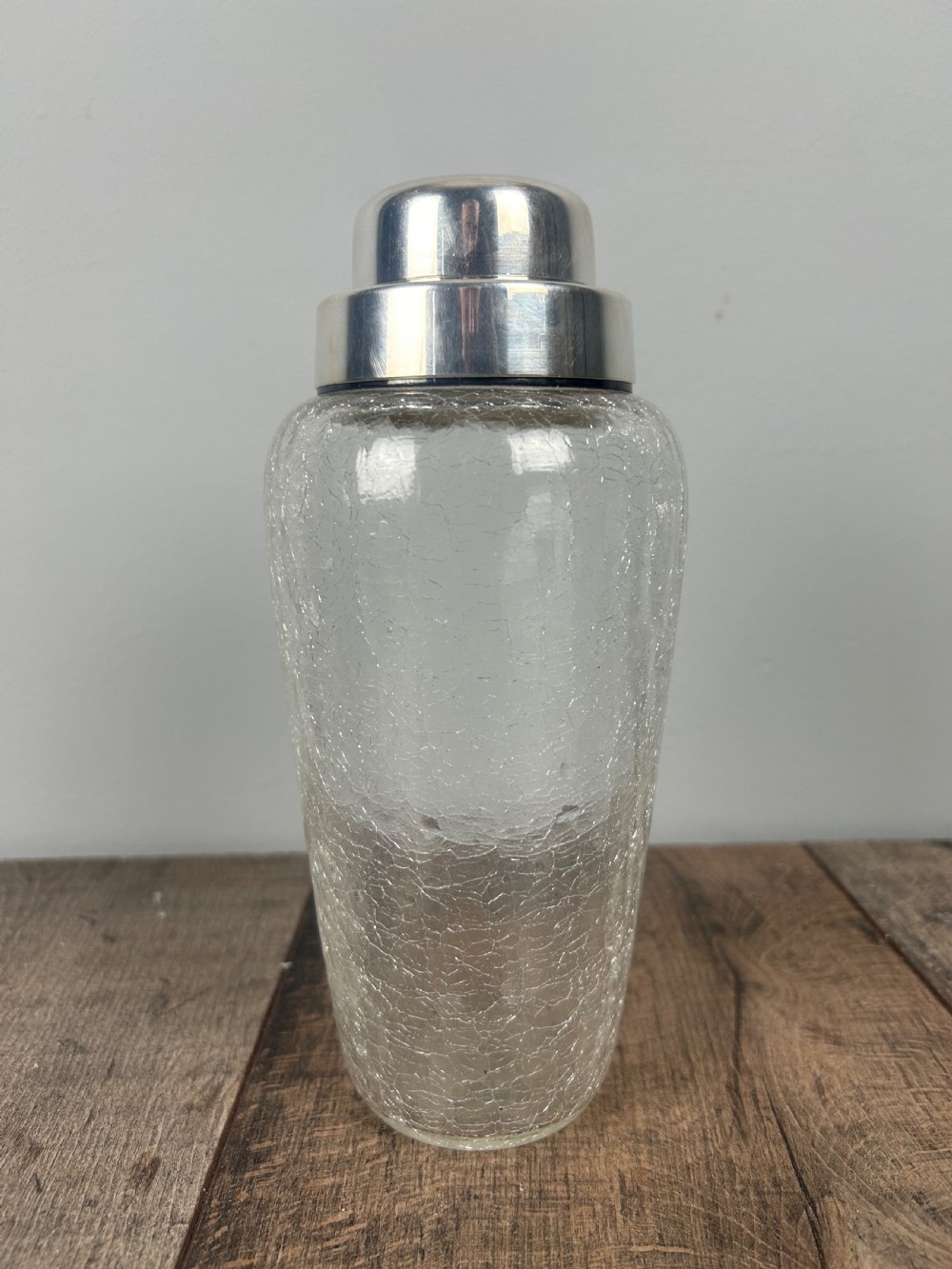 Art Deco WMF Crackle Glass Silver Plated Cocktail Shaker View VII