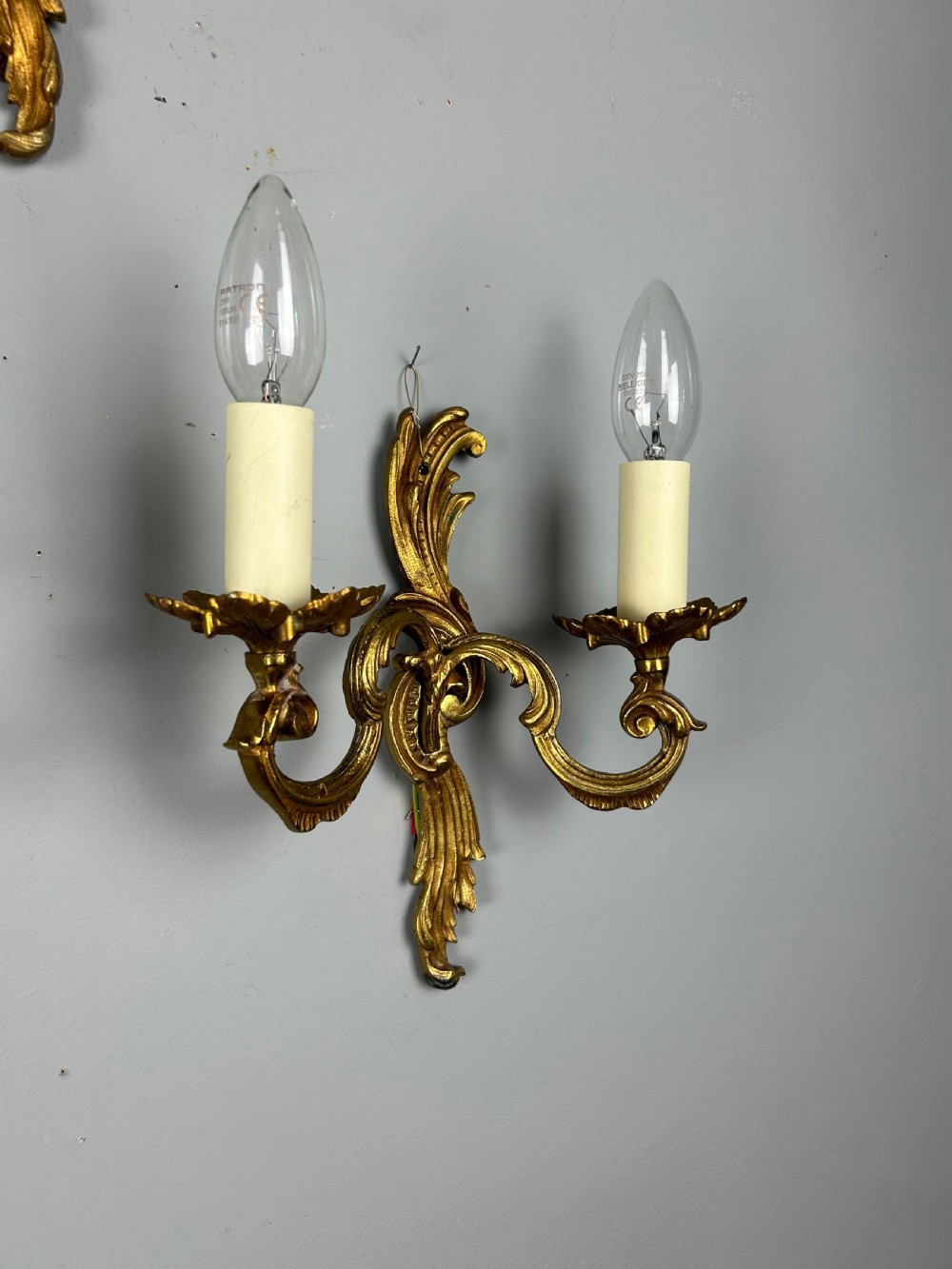 Set of 5 French Gilded Twin Arm Antique Wall Lights View V