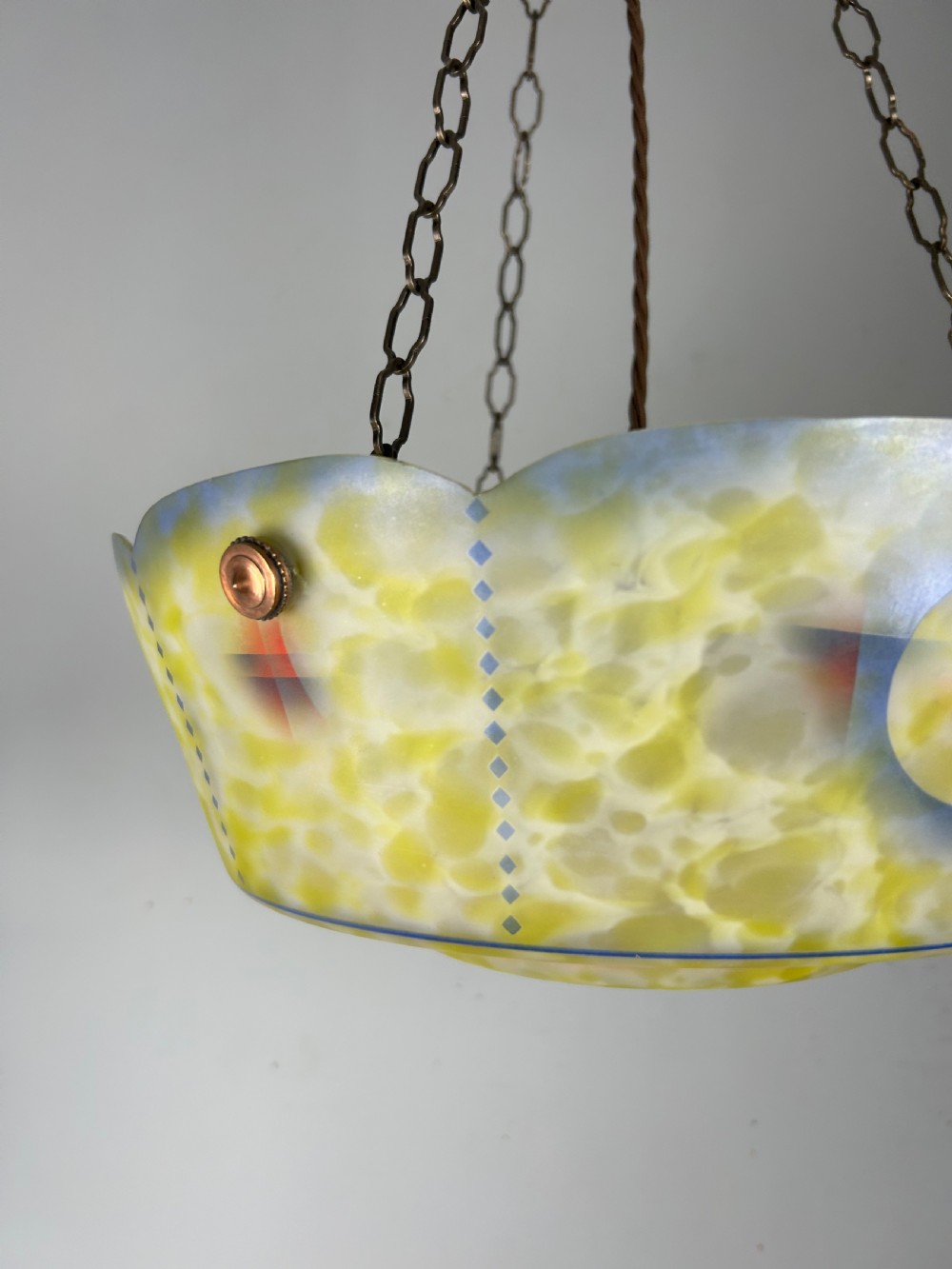 Art Deco Plafonnier, Ceiling Light, Original Shade, Rewired View VI