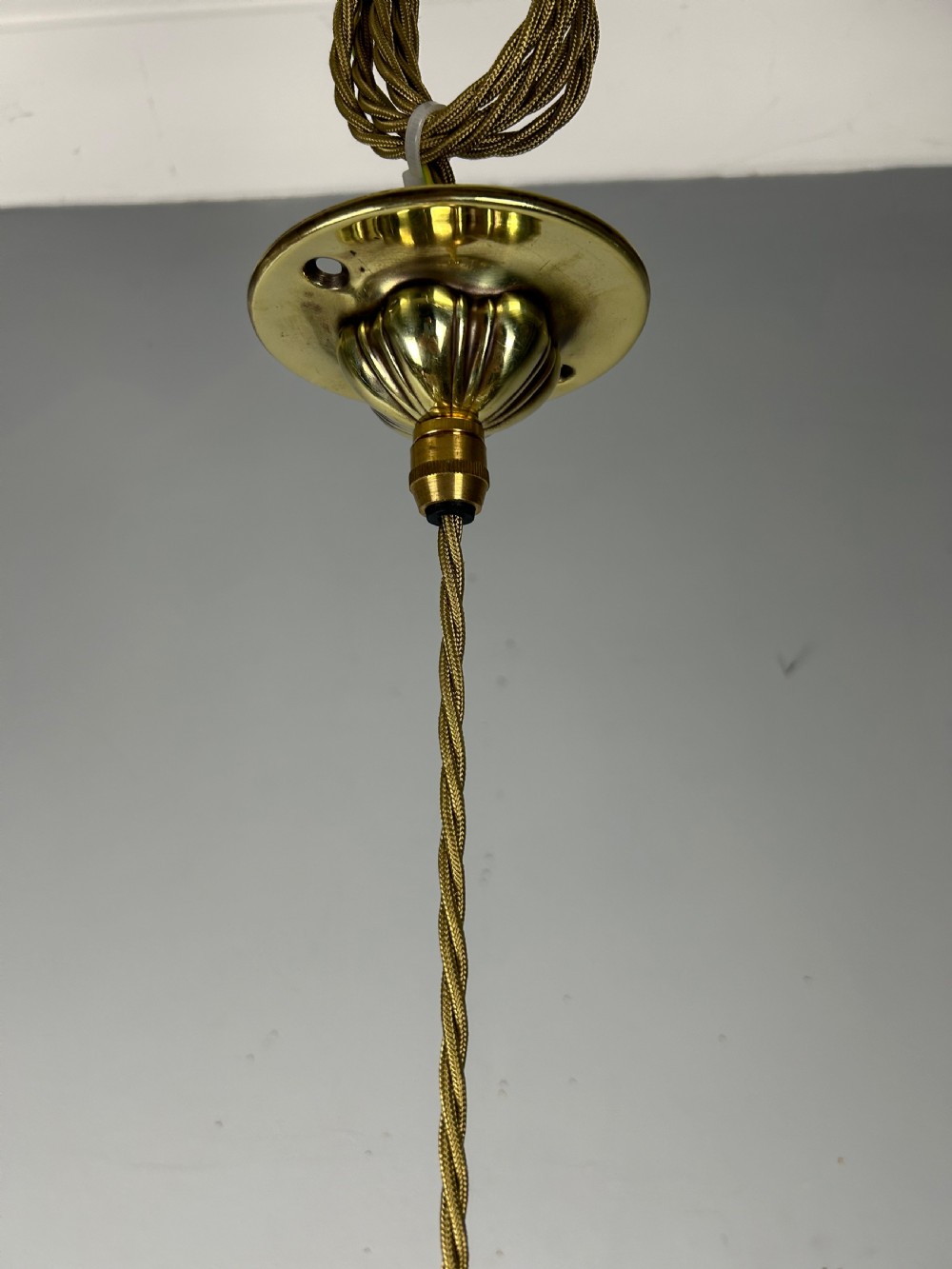 Holophane Pendant Ceiling Light With Original Shade & Gallery View III