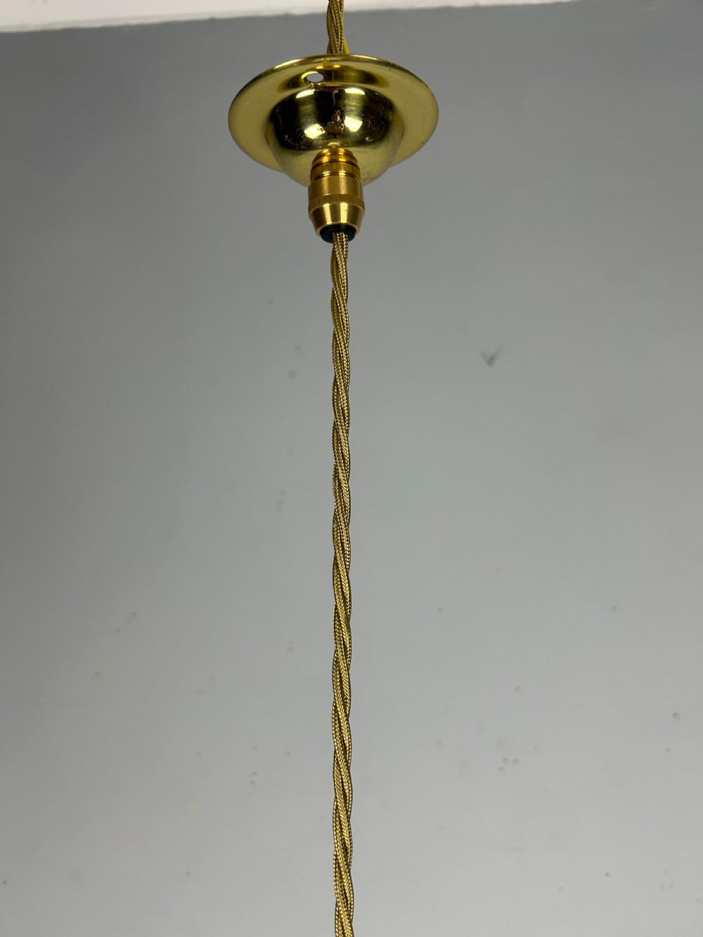 Edwardian Moonstone Glass Shade Pendant Ceiling Light View III
