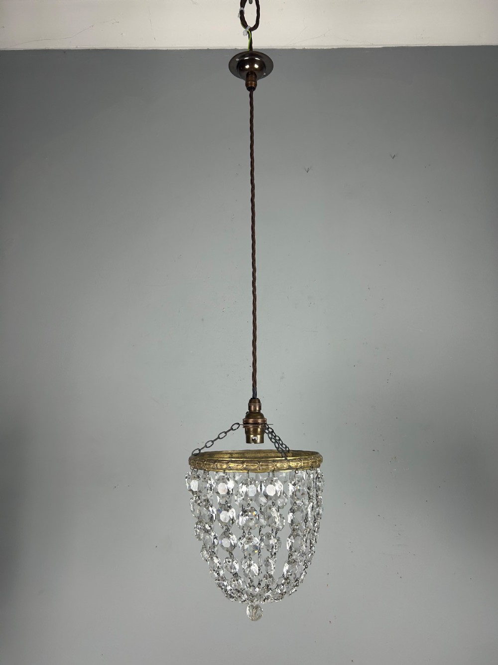 Crystal Lustre Chandelier, Ceiling Light, Rewired View IV