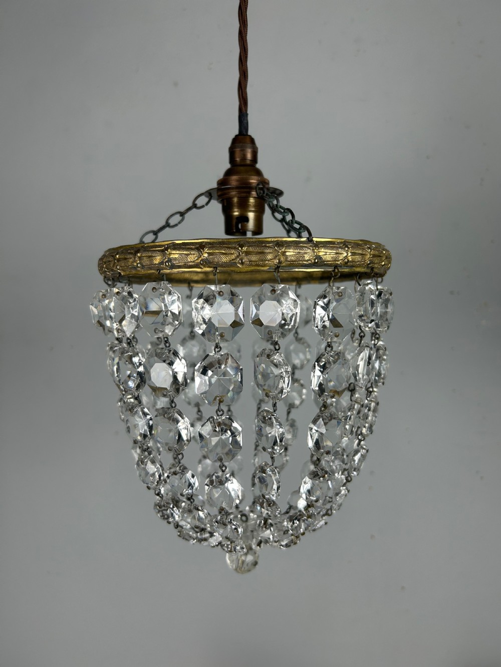Crystal Lustre Chandelier, Ceiling Light, Rewired View V