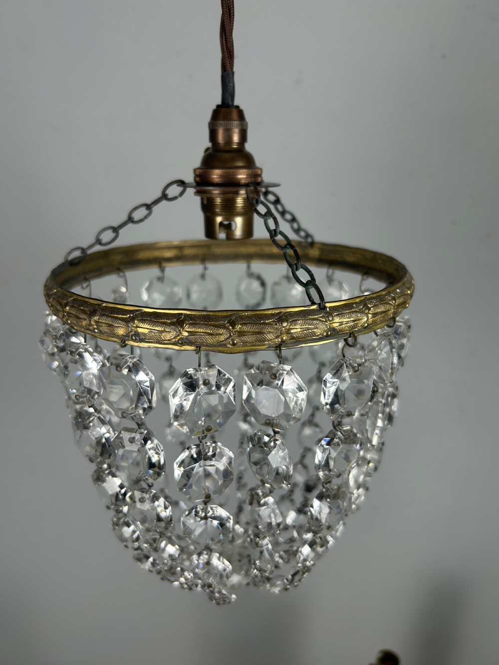 Crystal Lustre Chandelier, Ceiling Light, Rewired View VI