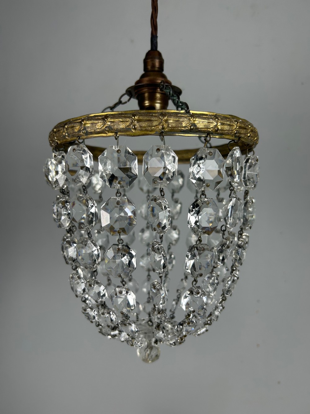 Crystal Lustre Chandelier, Ceiling Light, Rewired View VII