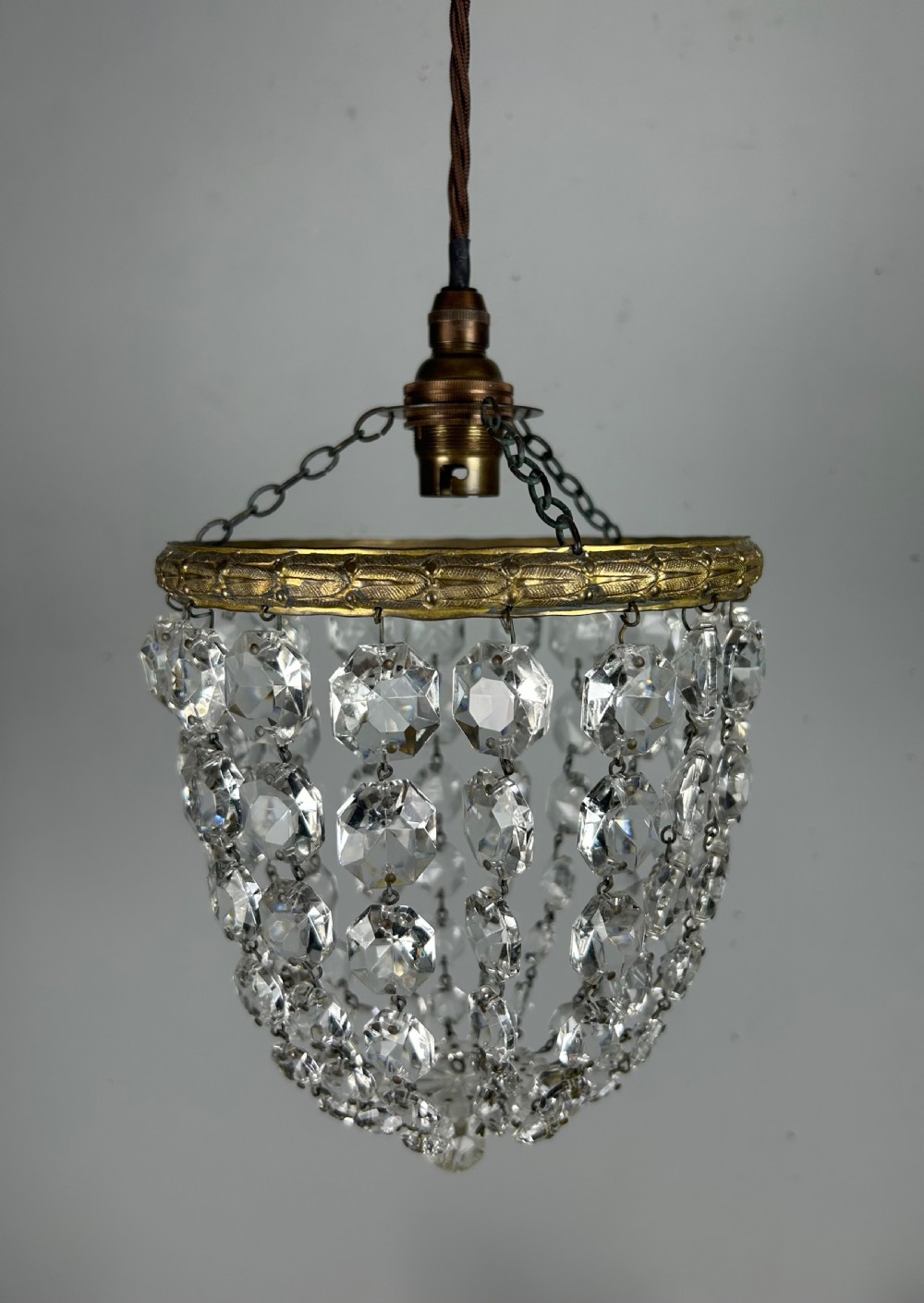 Crystal Lustre Chandelier, Ceiling Light, Rewired View VIII