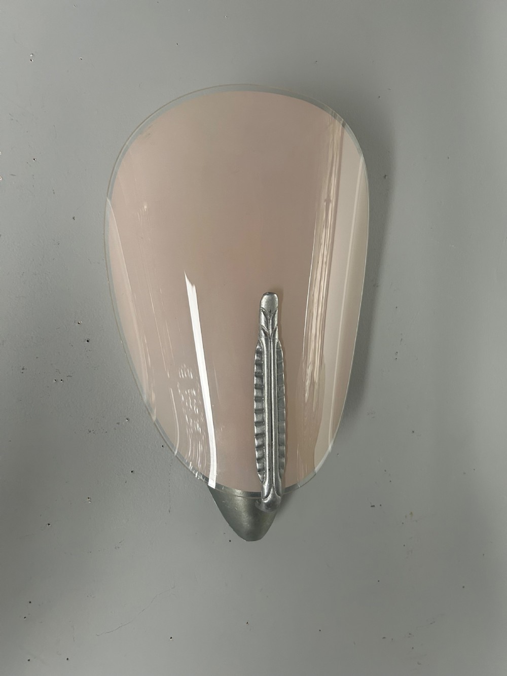 Single Art Deco Pink Glass Wall Light  View IV