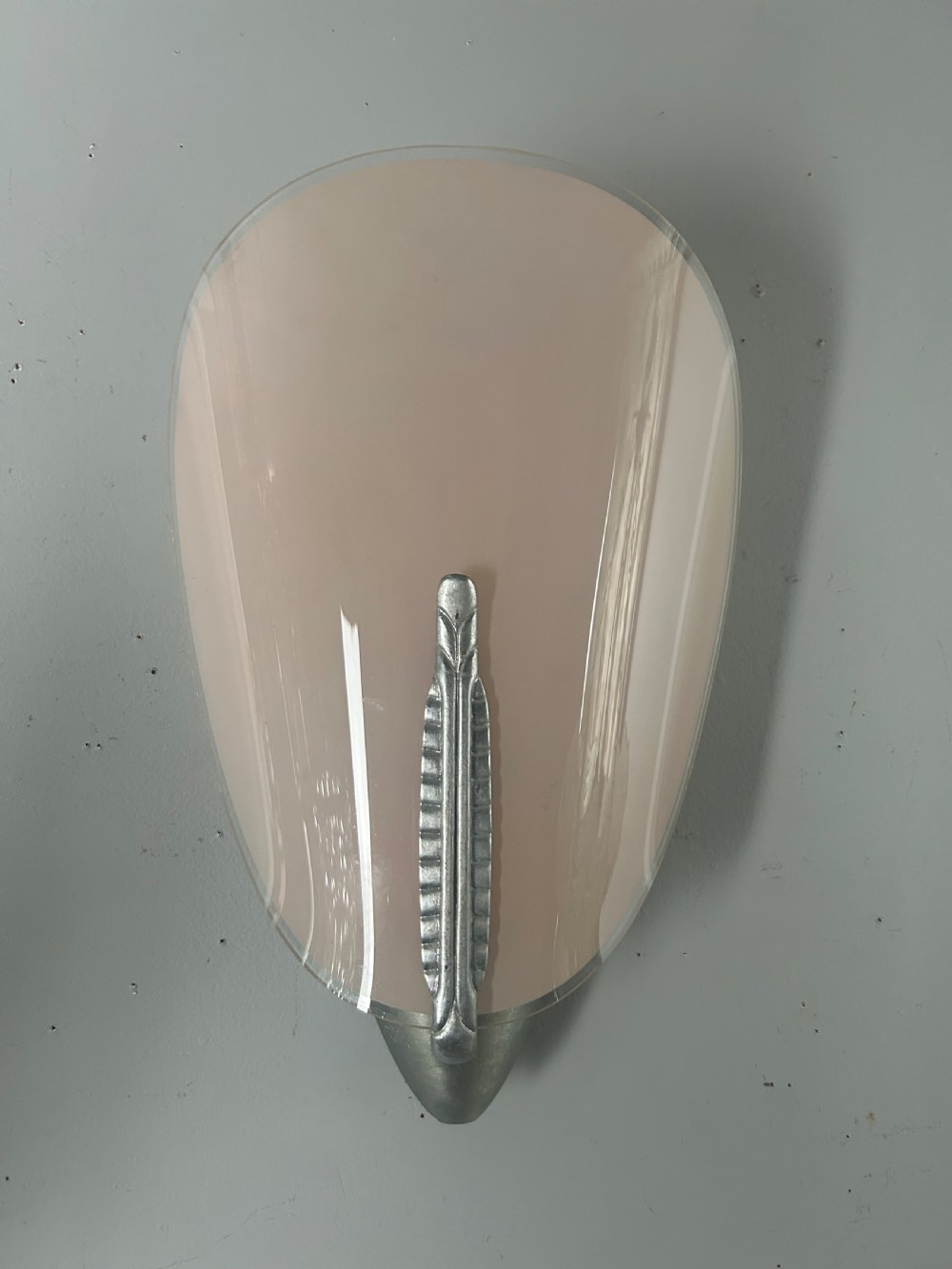 Single Art Deco Pink Glass Wall Light  View VI