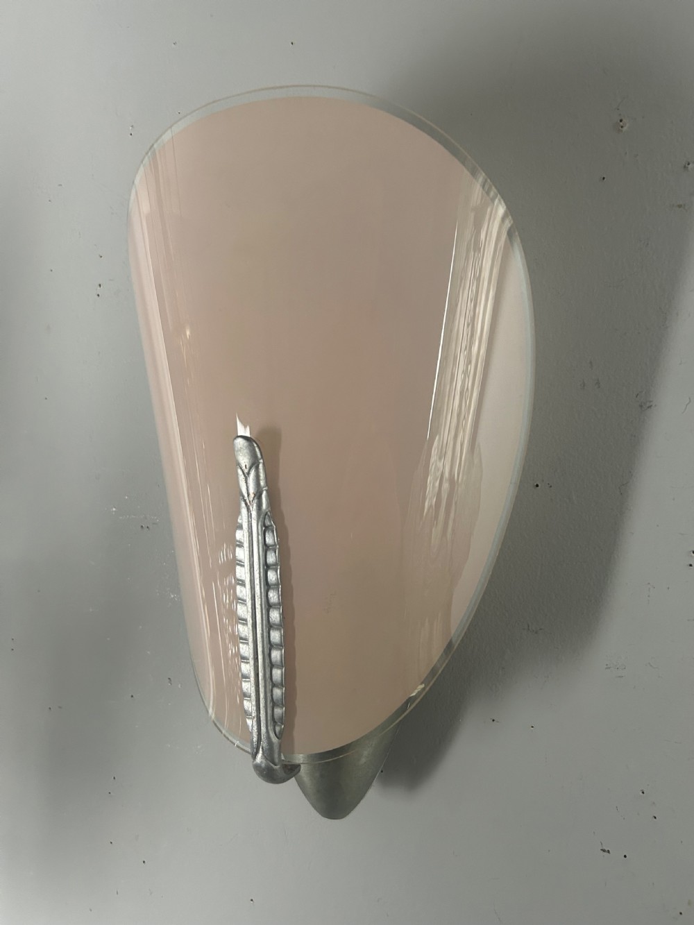 Single Art Deco Pink Glass Wall Light  View VII