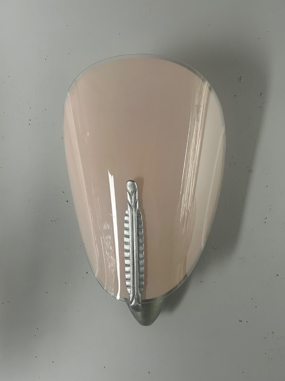 Single Art Deco Pink Glass Wall Light  View IX