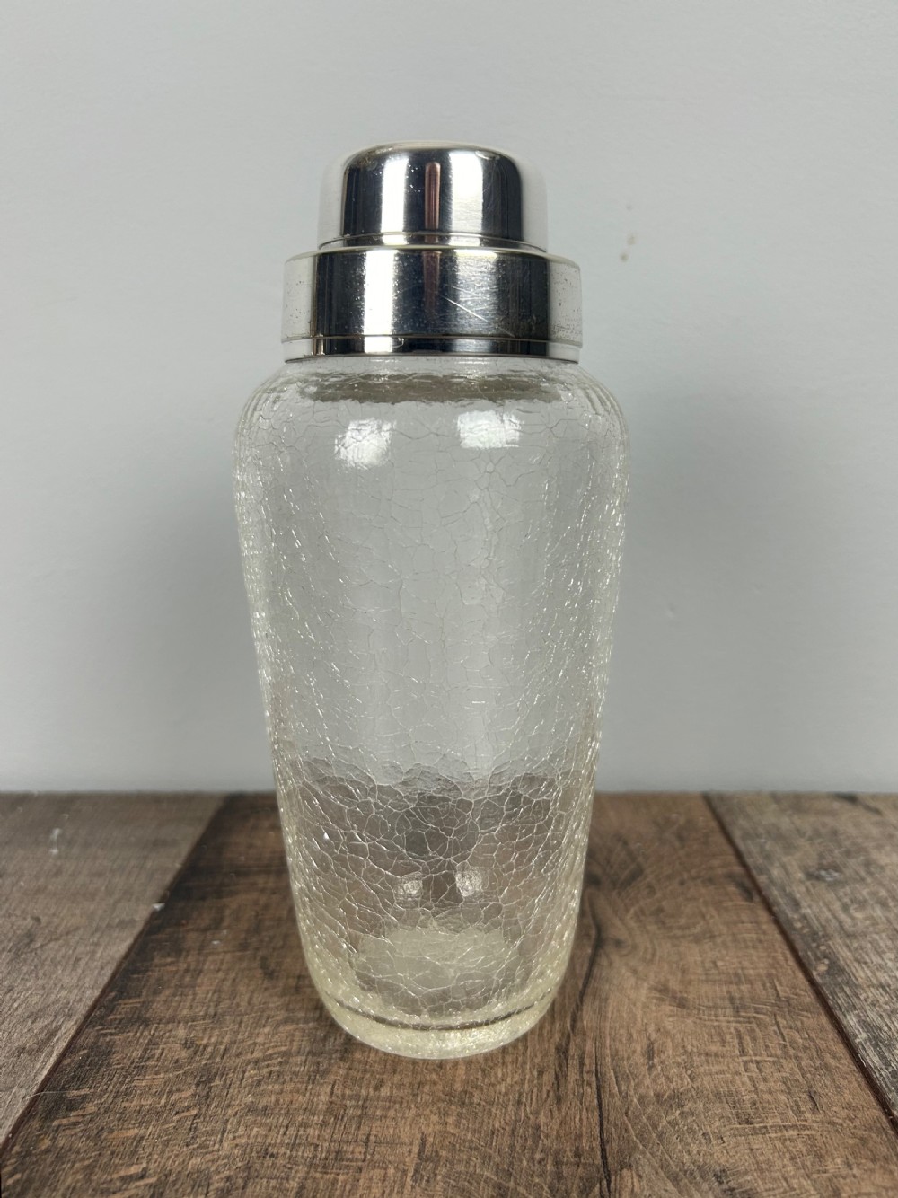 Art Deco Wmf Crackle Glass Silver Plated Cocktail Shaker