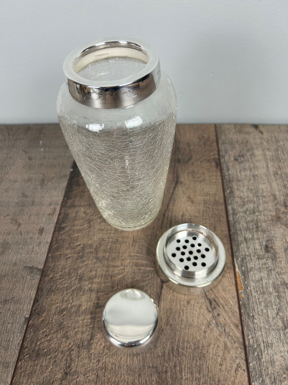 Art Deco Wmf Crackle Glass Silver Plated Cocktail Shaker View III