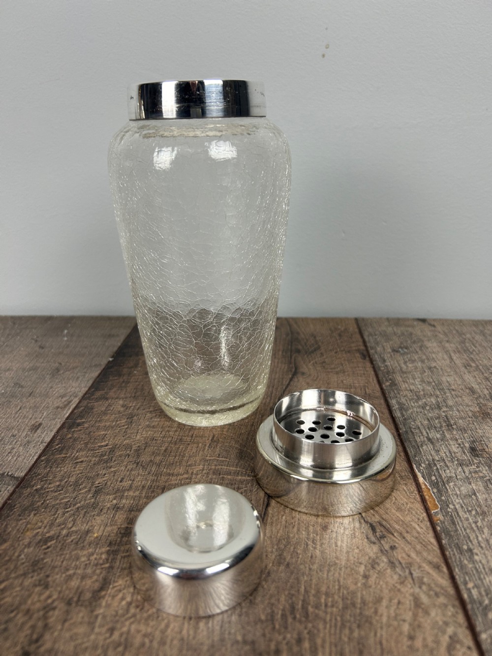 Art Deco Wmf Crackle Glass Silver Plated Cocktail Shaker View IV