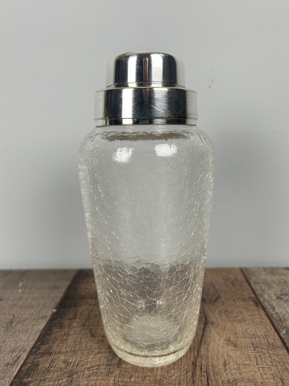Art Deco Wmf Crackle Glass Silver Plated Cocktail Shaker View V
