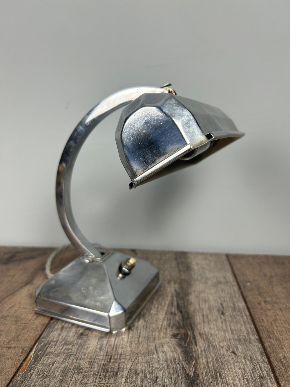 Art Deco Small Chrome Desk Table Lamp View II