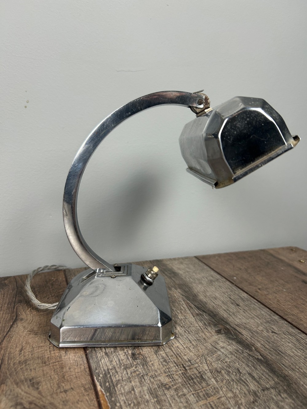 Art Deco Small Chrome Desk Table Lamp View VI