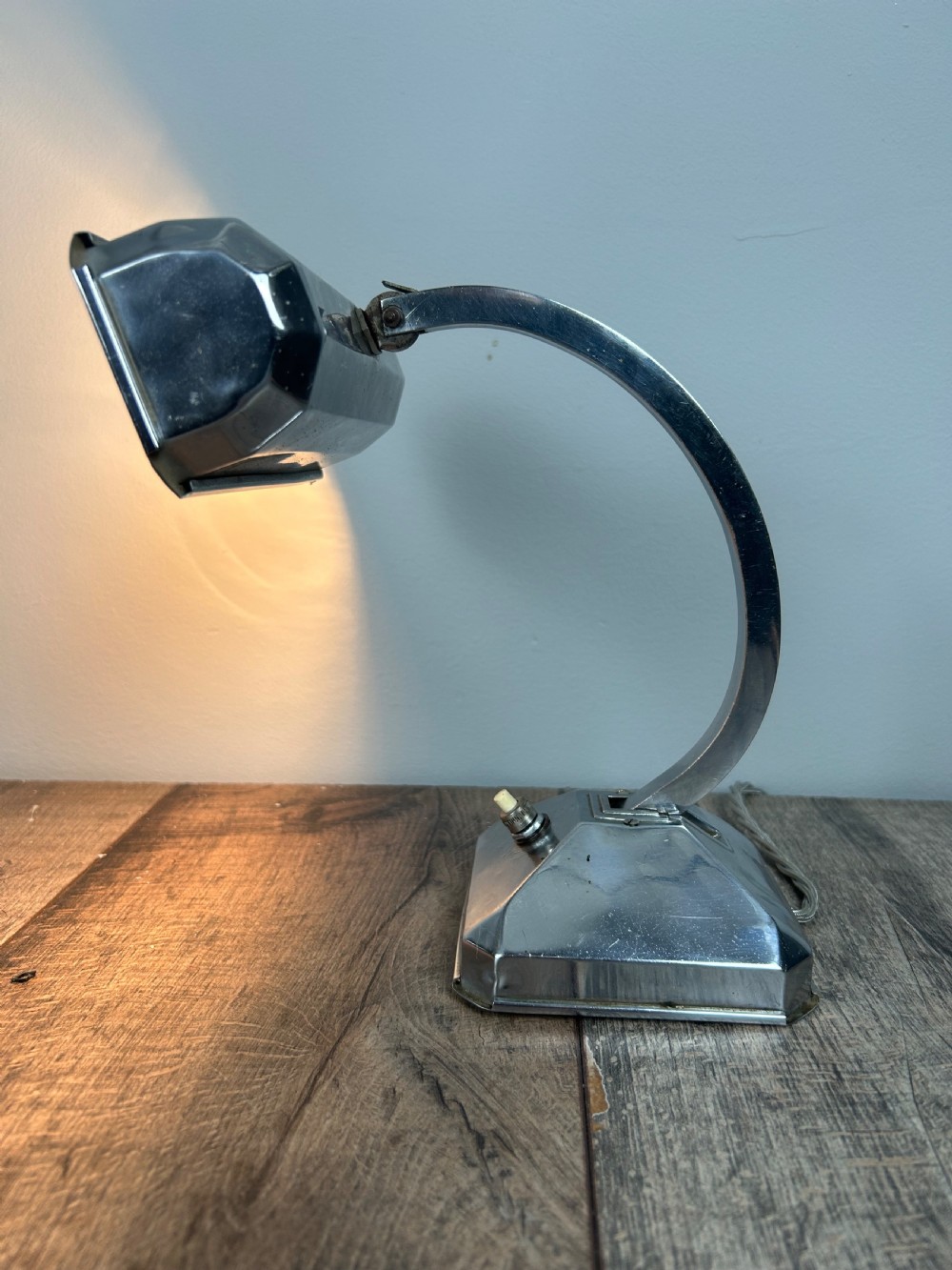 Art Deco Small Chrome Desk Table Lamp View XI