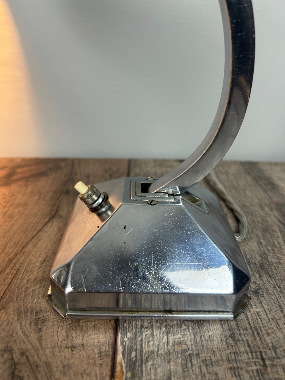 Art Deco Small Chrome Desk Table Lamp View XII
