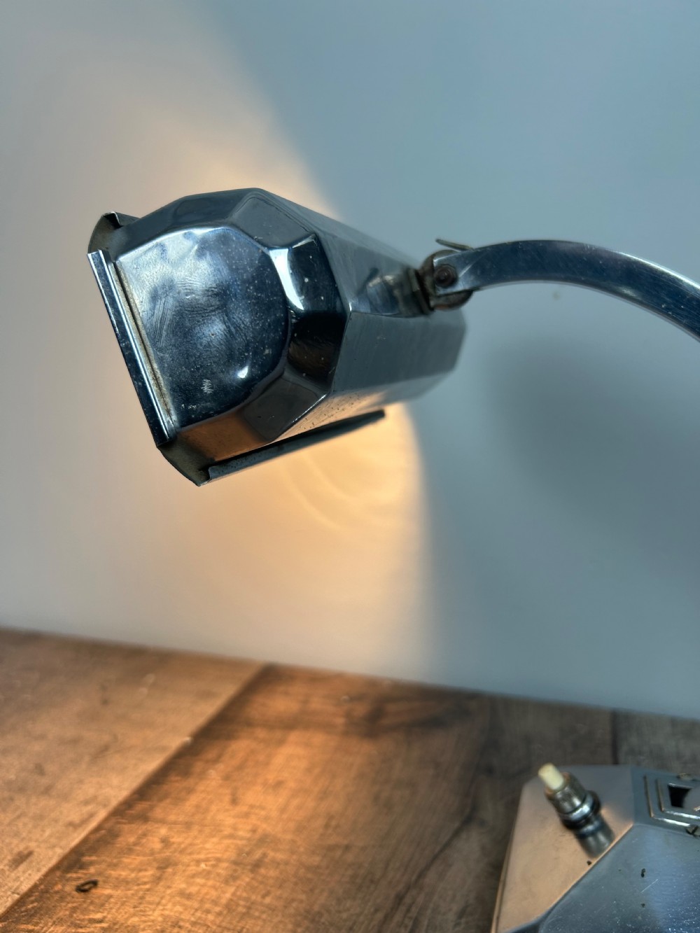 Art Deco Small Chrome Desk Table Lamp View XIII