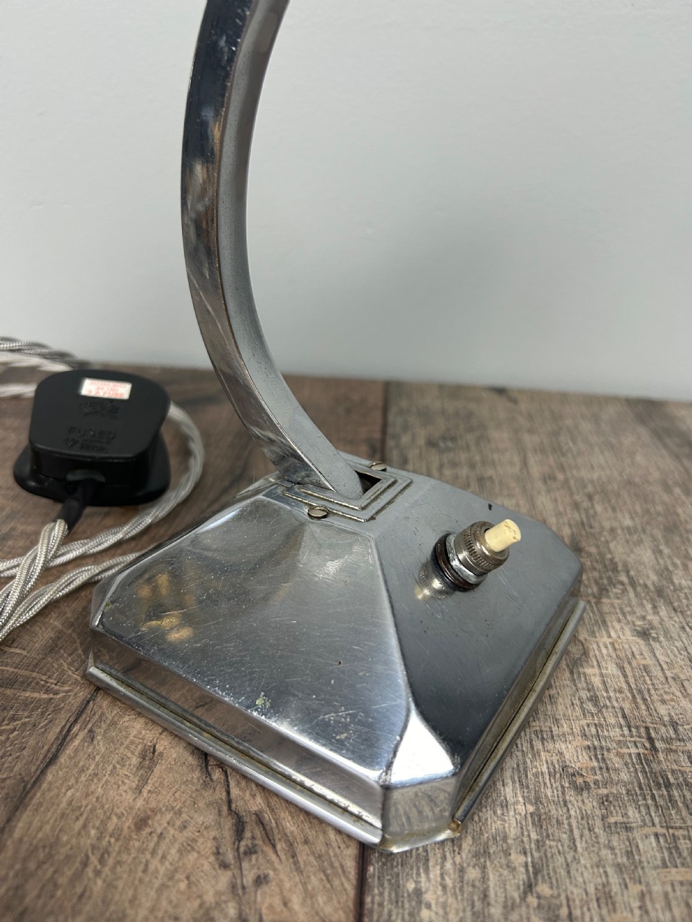 Art Deco Small Chrome Desk Table Lamp View XIV