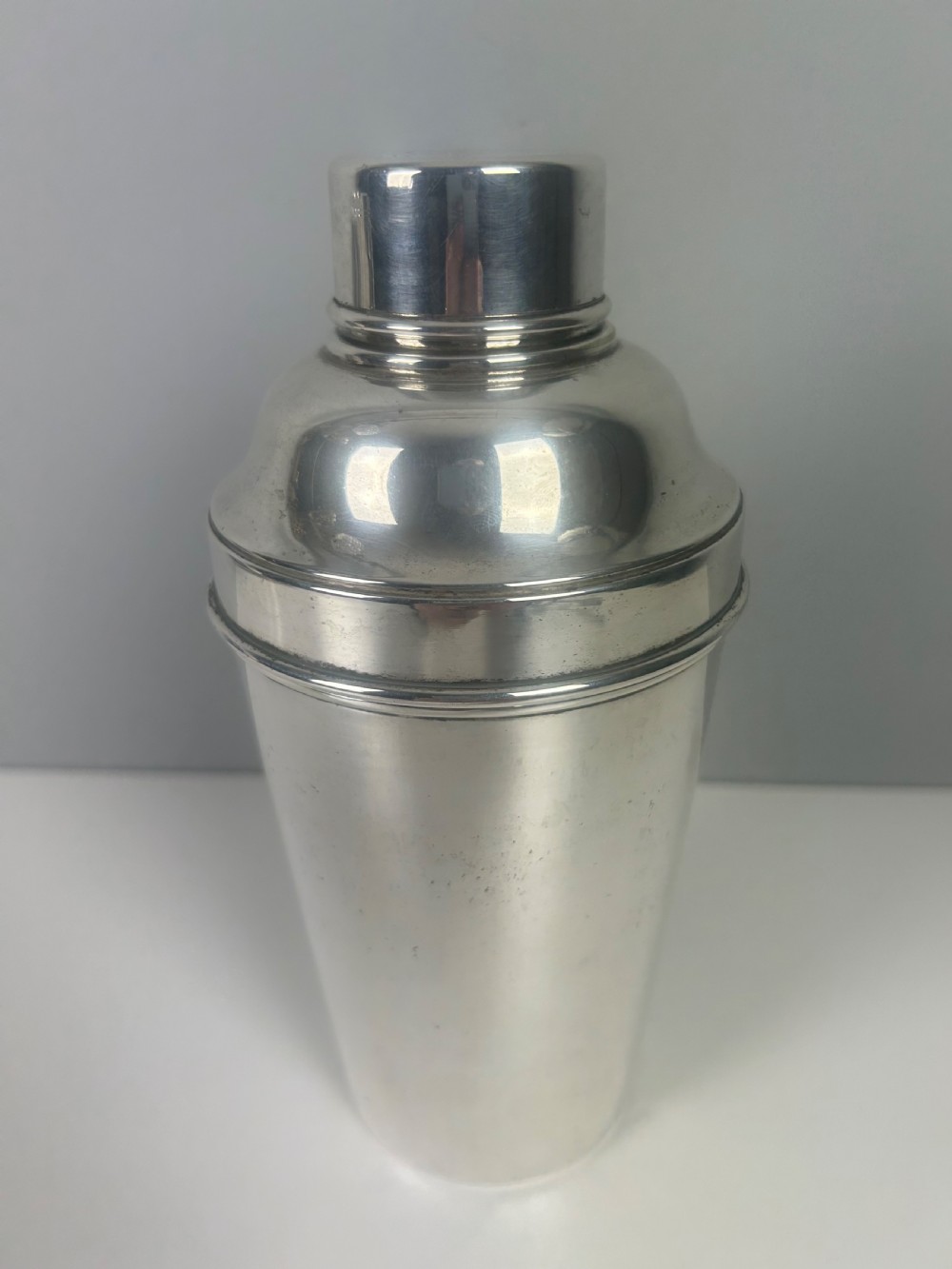 Jumbo 1 1/2 Pint Silver Plated Art Deco Cocktail Shaker By RHV & Co View III