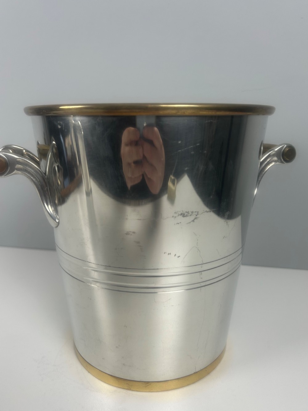 Art Deco Silver Plated Champagne Bucket by Les Etains Du Manoir, Paris View IV