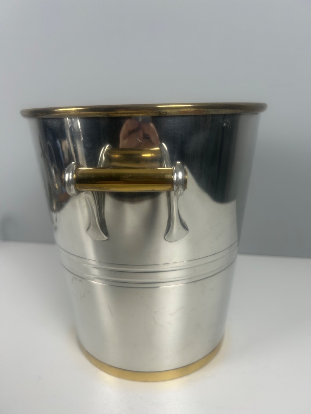 Art Deco Silver Plated Champagne Bucket by Les Etains Du Manoir, Paris View V