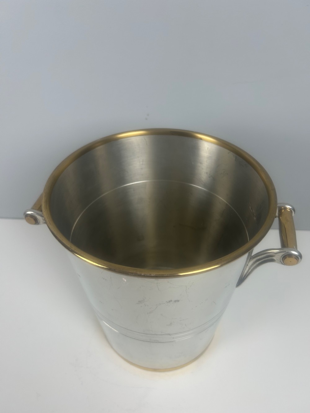 Art Deco Silver Plated Champagne Bucket by Les Etains Du Manoir, Paris View VI