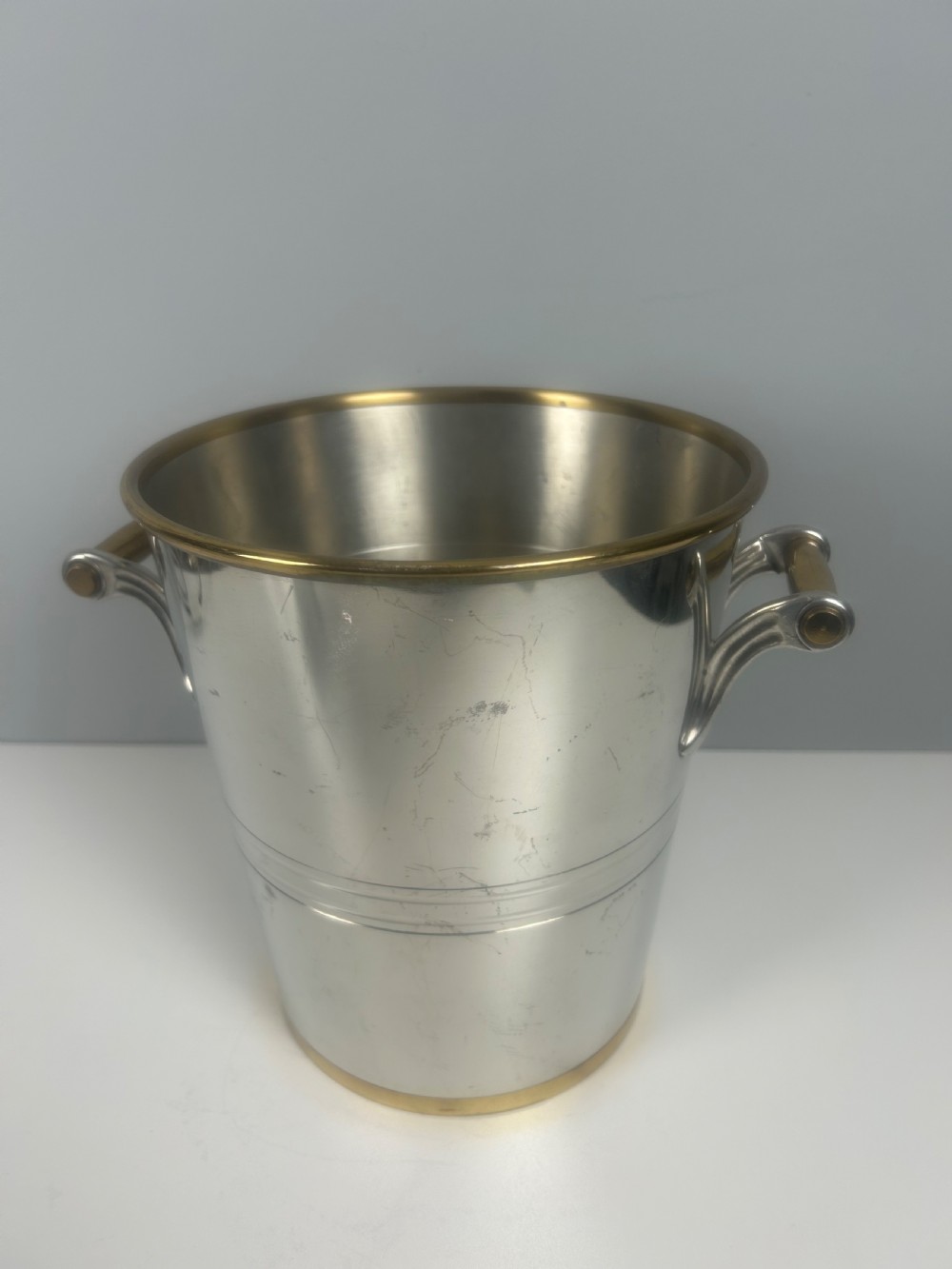 Art Deco Silver Plated Champagne Bucket by Les Etains Du Manoir, Paris View IX
