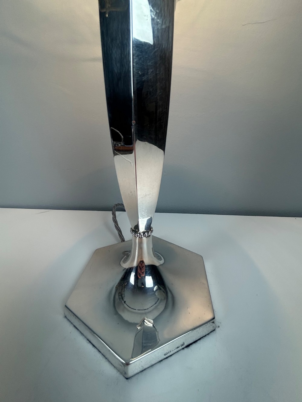 Hawksworth Eyre & Co Silver Plated Table Lamp View IV