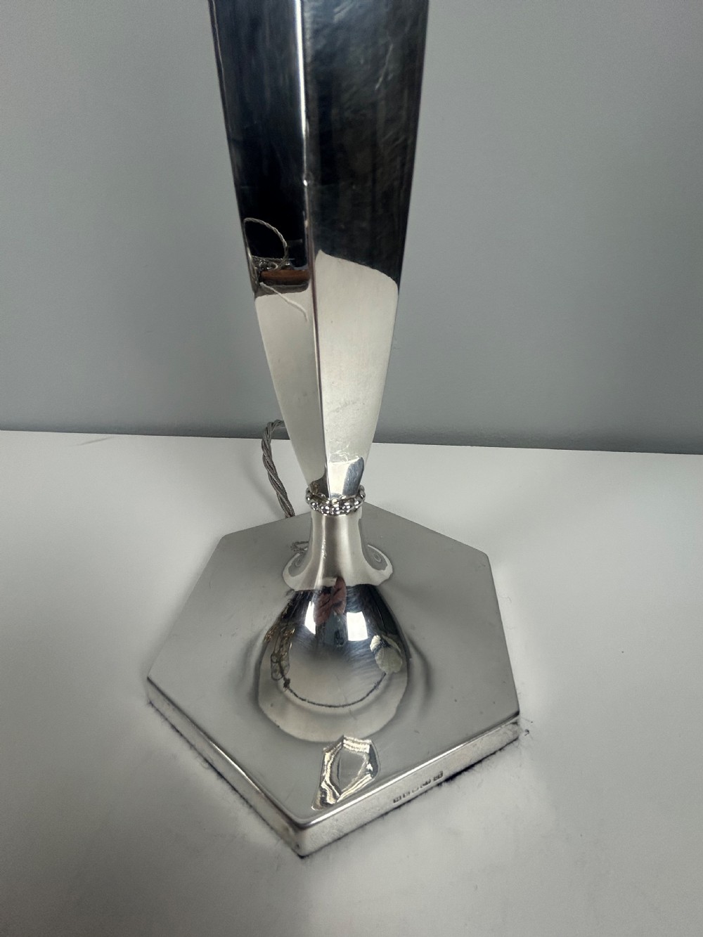 Hawksworth Eyre & Co Silver Plated Table Lamp View VI