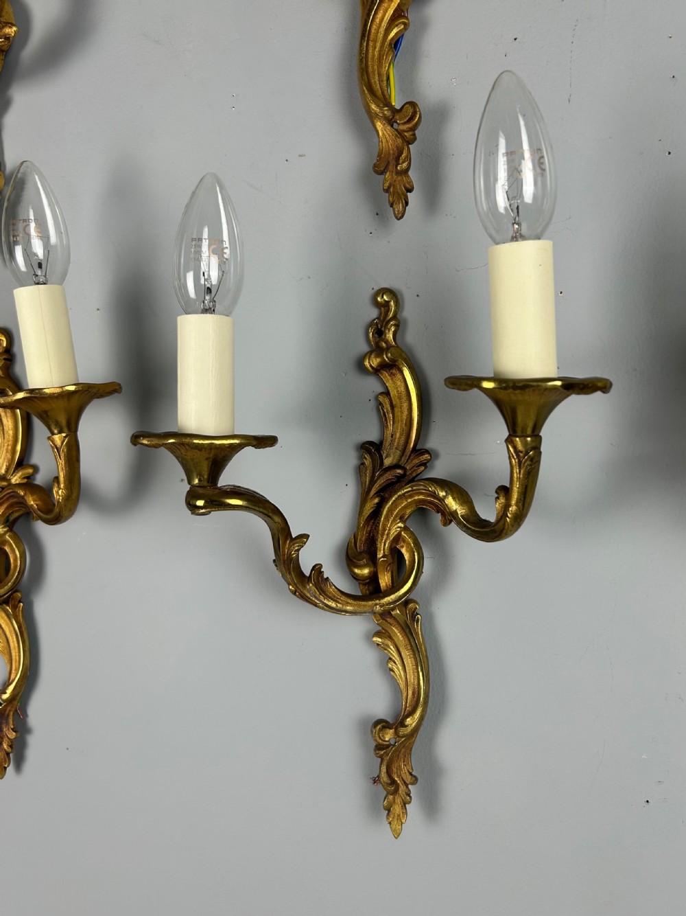 Set Of 6 French Gilded Antique Wall Lights View IV