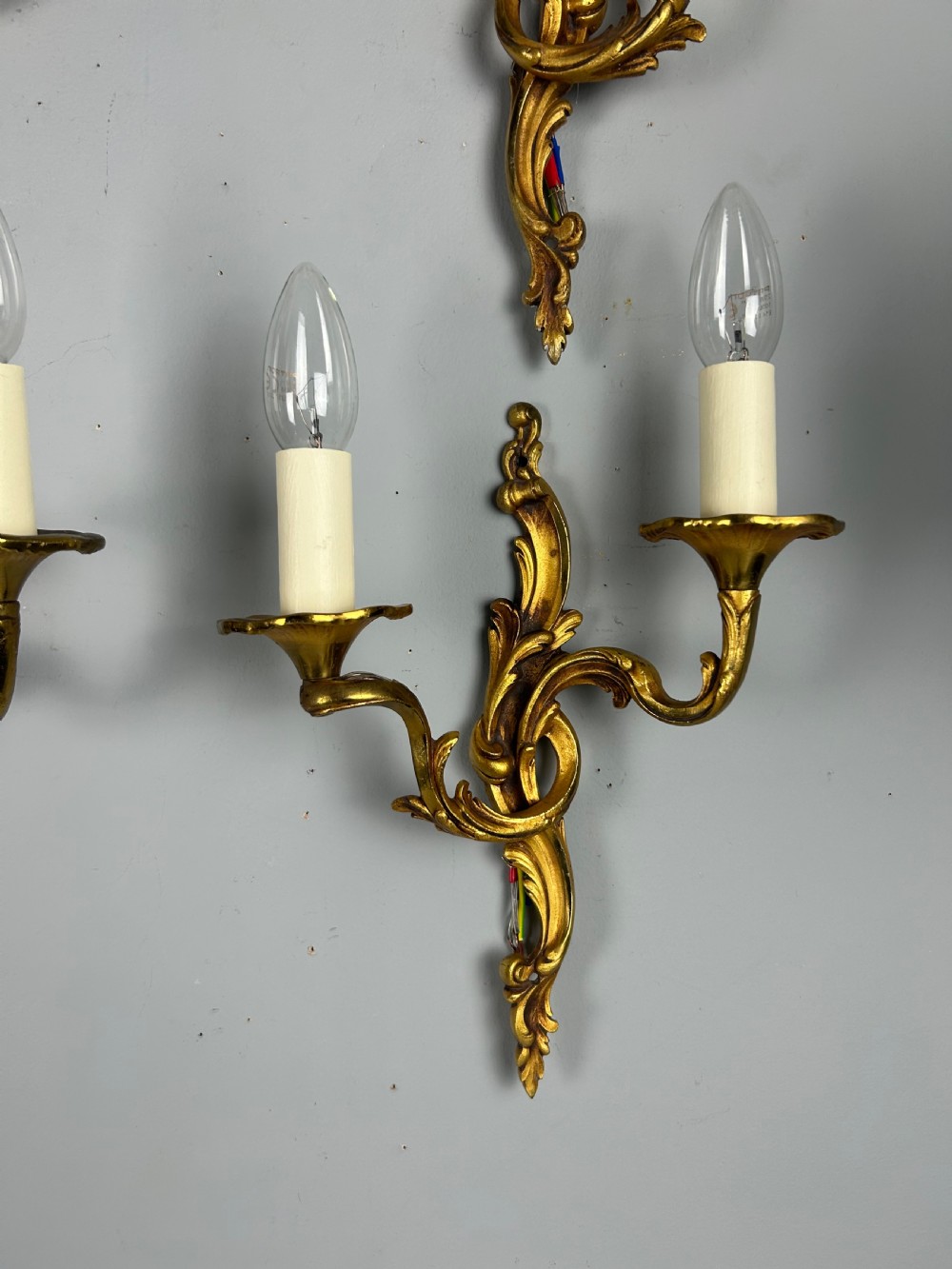 Set Of 6 French Gilded Antique Wall Lights View V