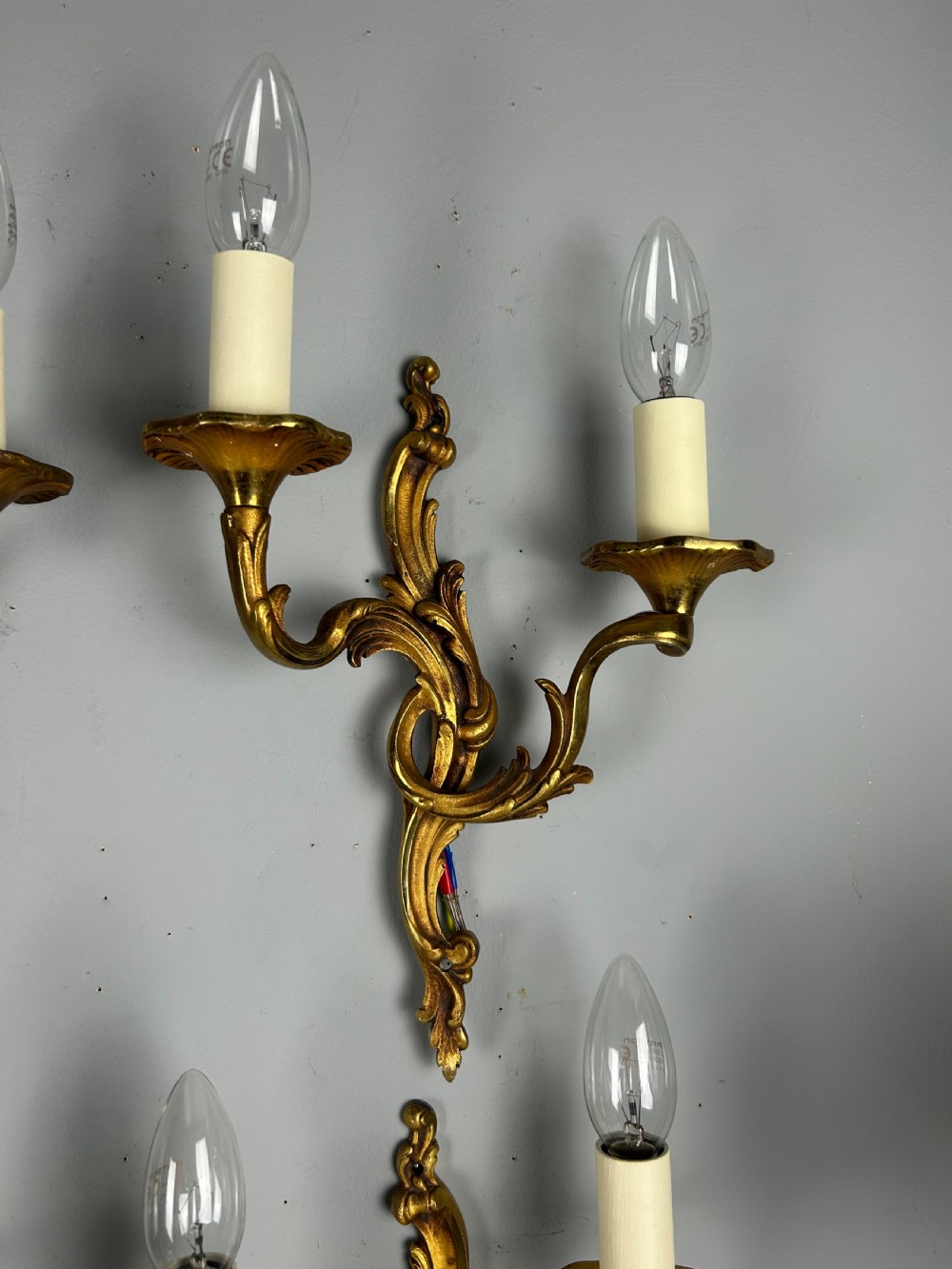 Set Of 6 French Gilded Antique Wall Lights View VI