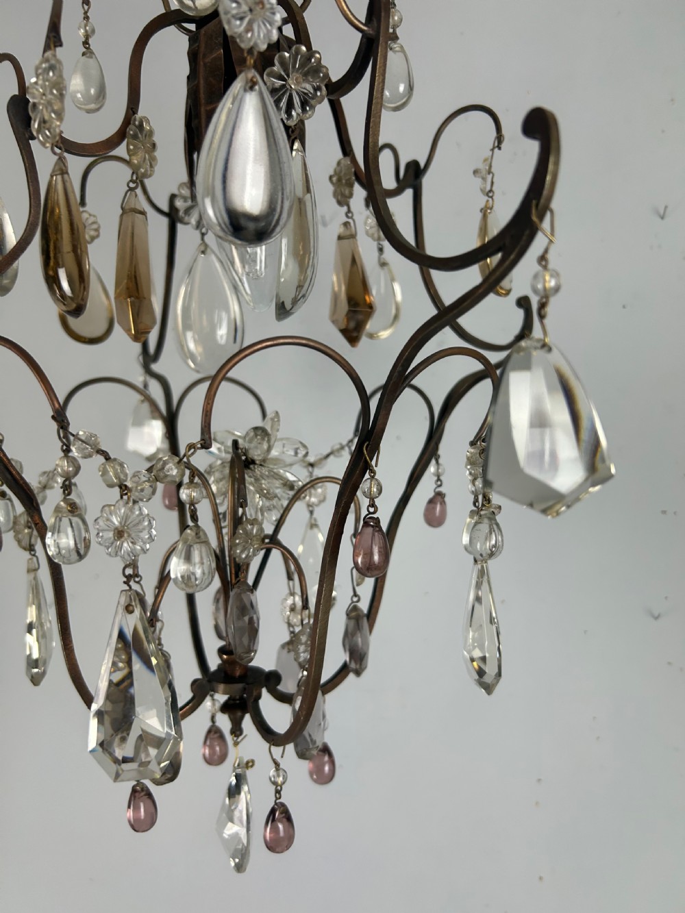 Large French Single Light Chandelier, Ceiling Light  View III