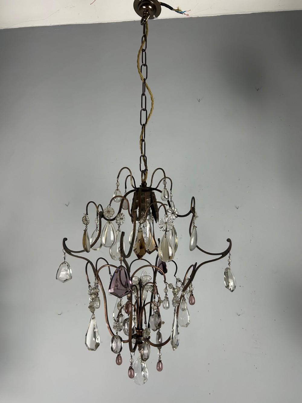 Large French Single Light Chandelier, Ceiling Light  View X