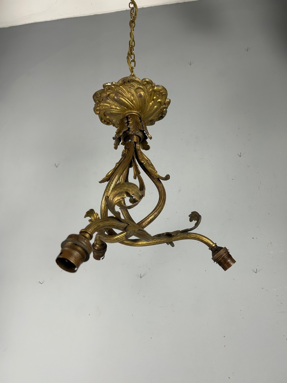 French 19th Century 3 Light Chandelier Ceiling Light