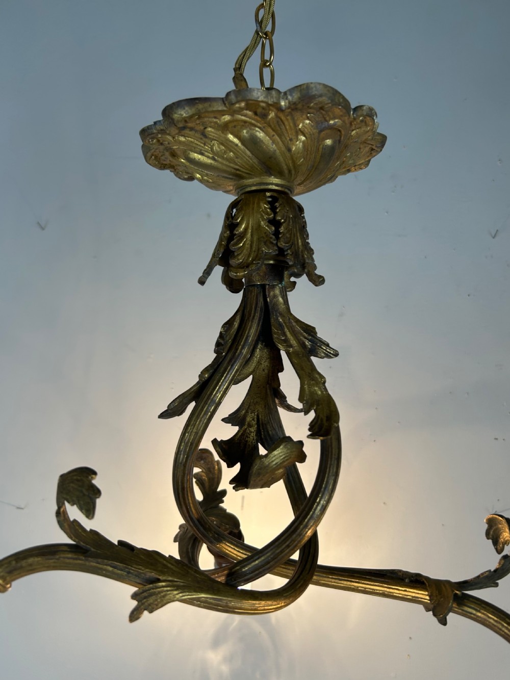French 19th Century 3 Light Chandelier Ceiling Light View III