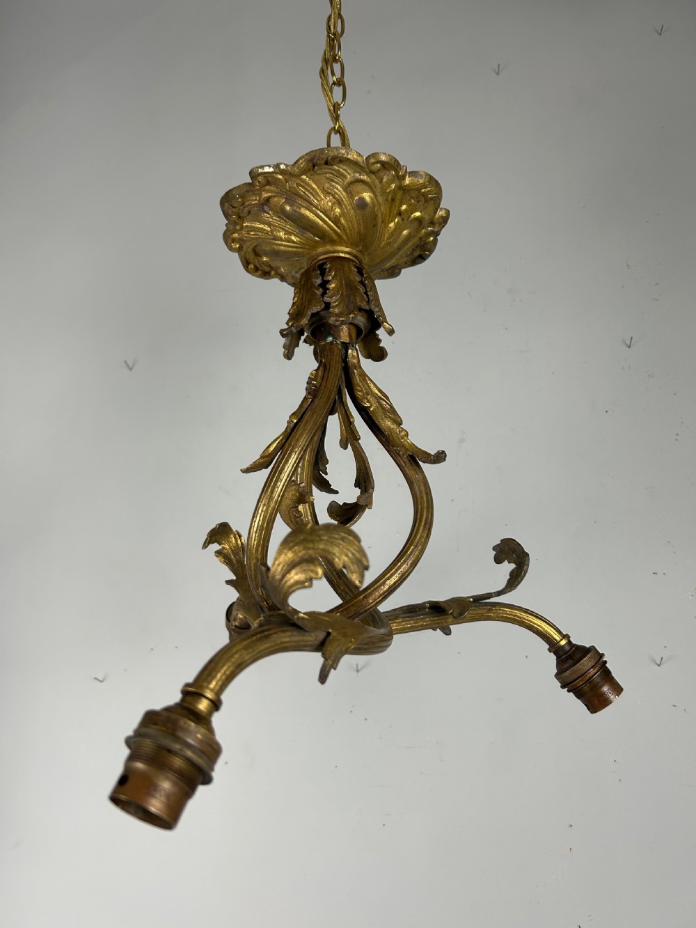 French 19th Century 3 Light Chandelier Ceiling Light View X