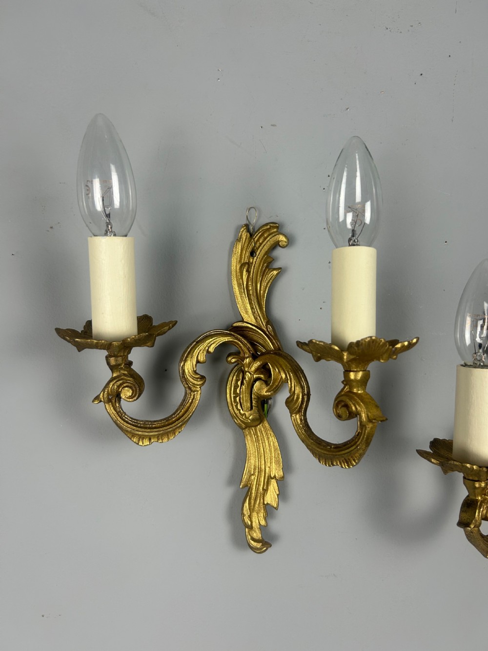 Pair Of French Gilded Twin Arm Antique Wall Lights View VI