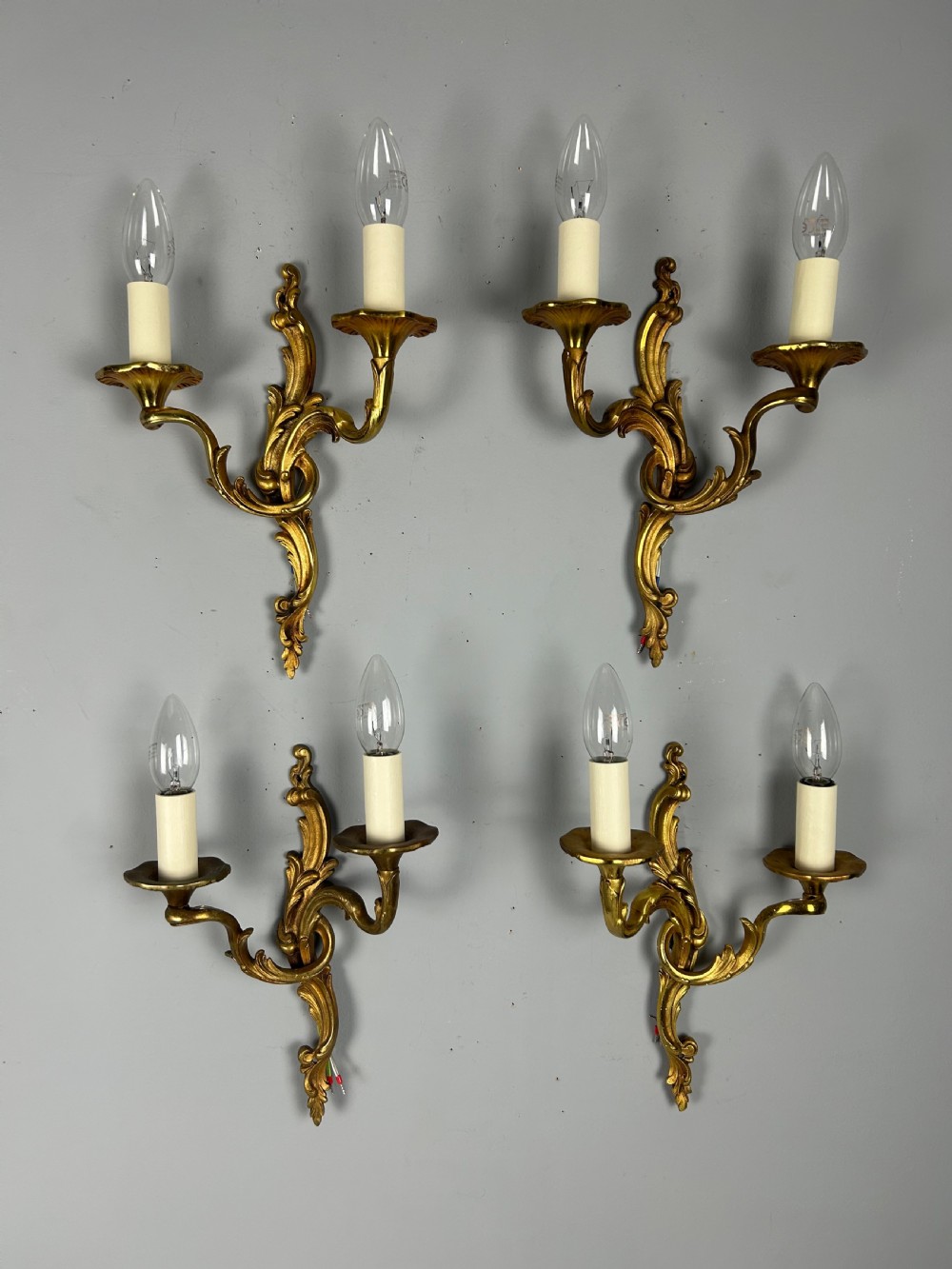 Set of 4 French Gilded Antique Wall Lights View II