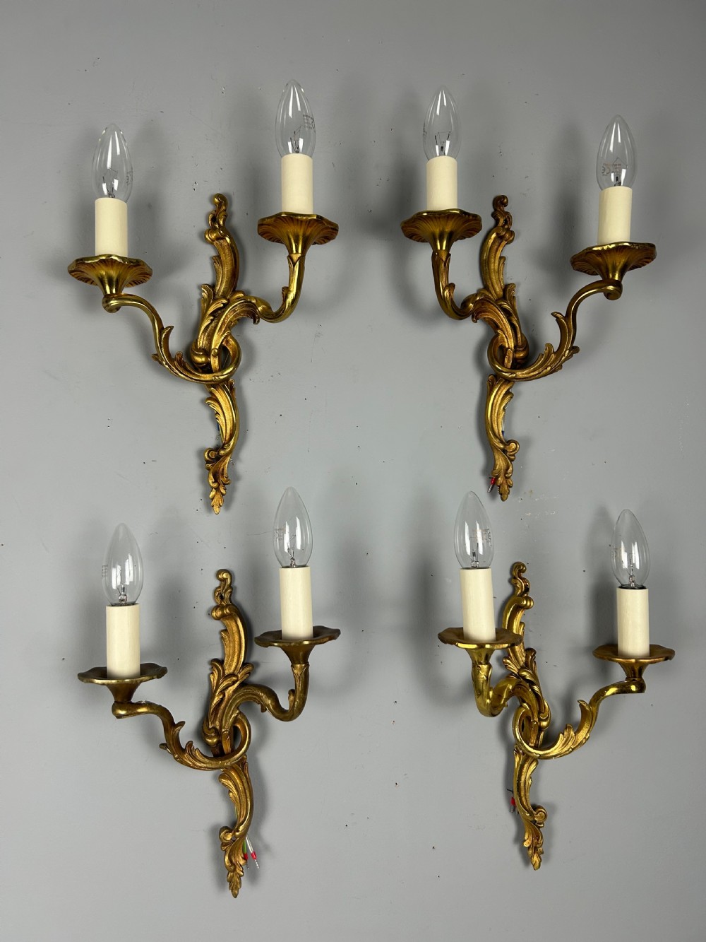 Set of 4 French Gilded Antique Wall Lights View VI