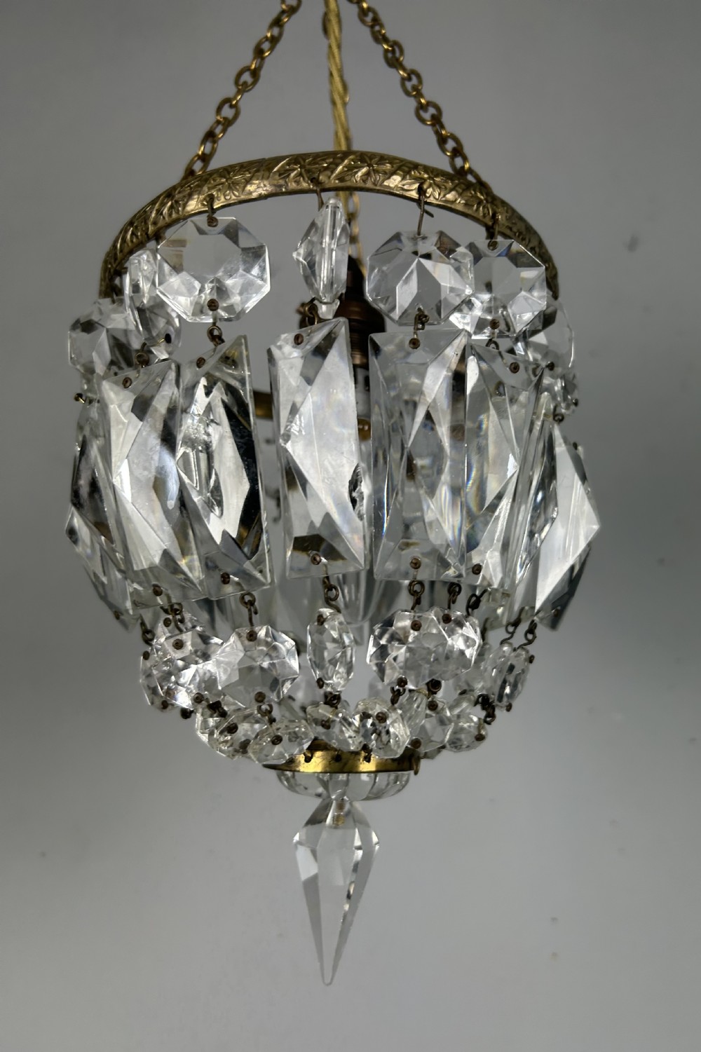 Crystal Lustre Chandelier, Ceiling Light, Rewired View VI