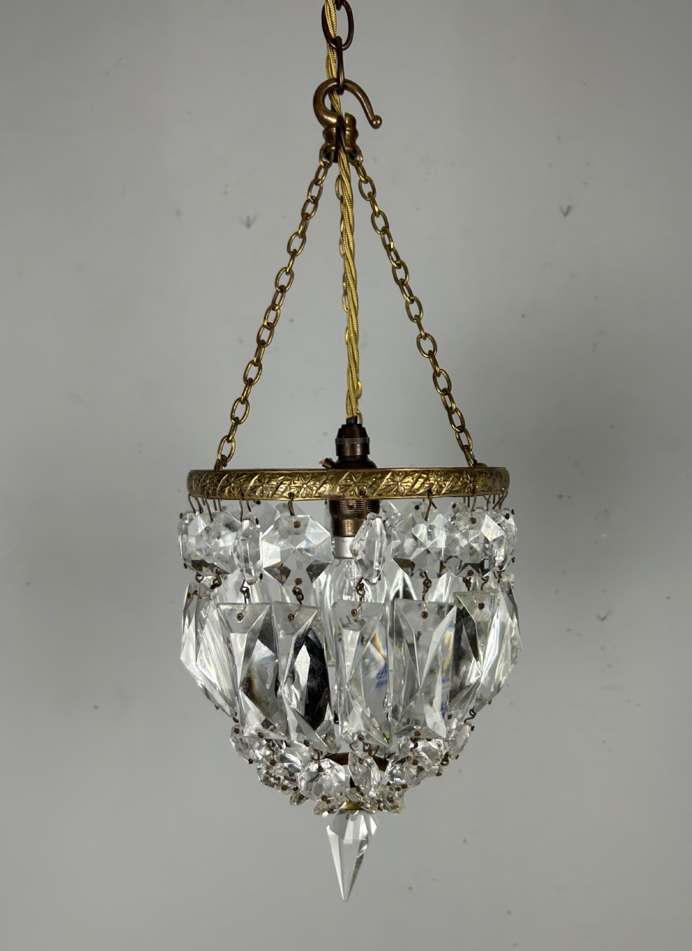 Crystal Lustre Chandelier, Ceiling Light, Rewired View VII