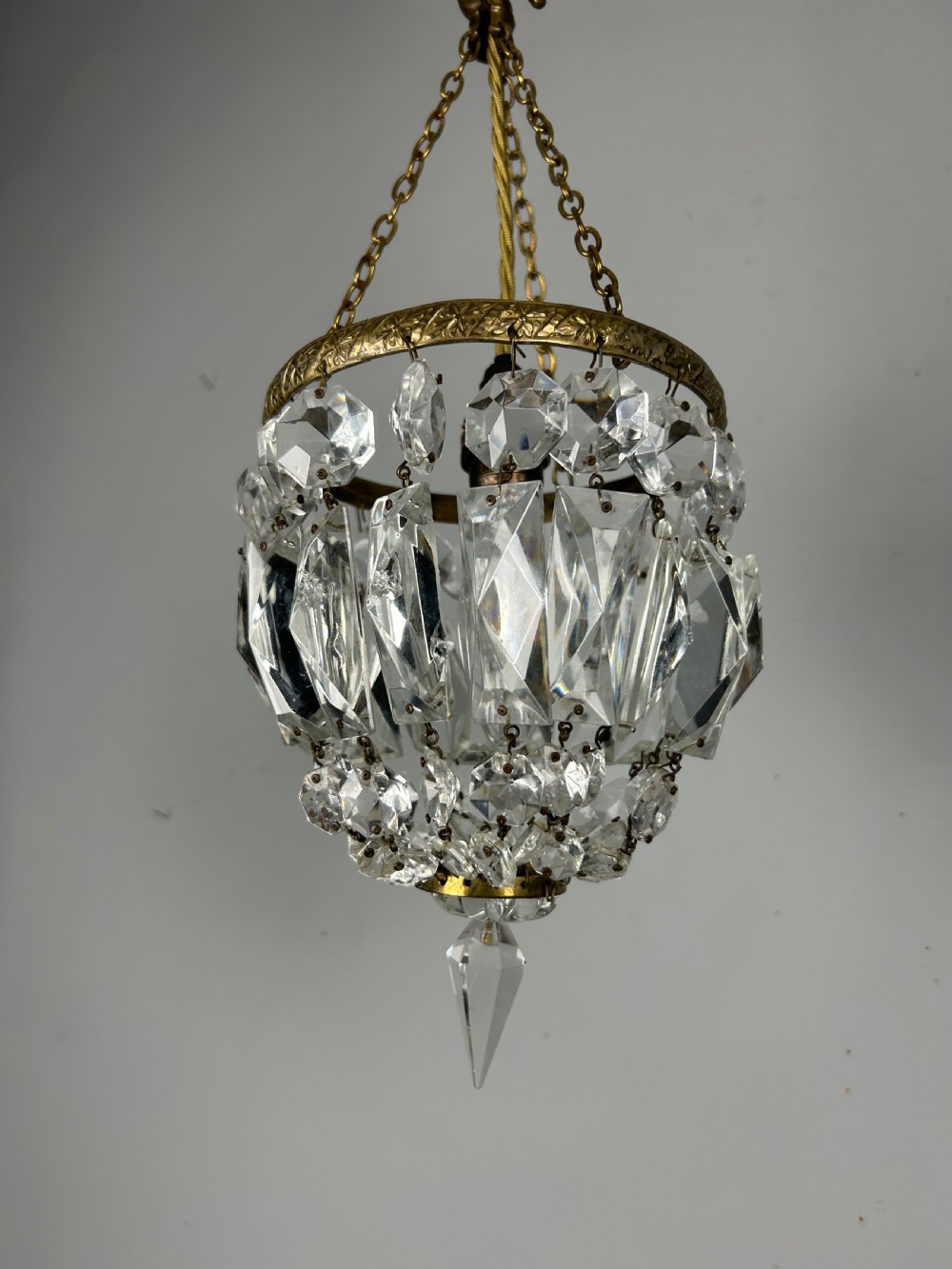 Crystal Lustre Chandelier, Ceiling Light, Rewired View IX