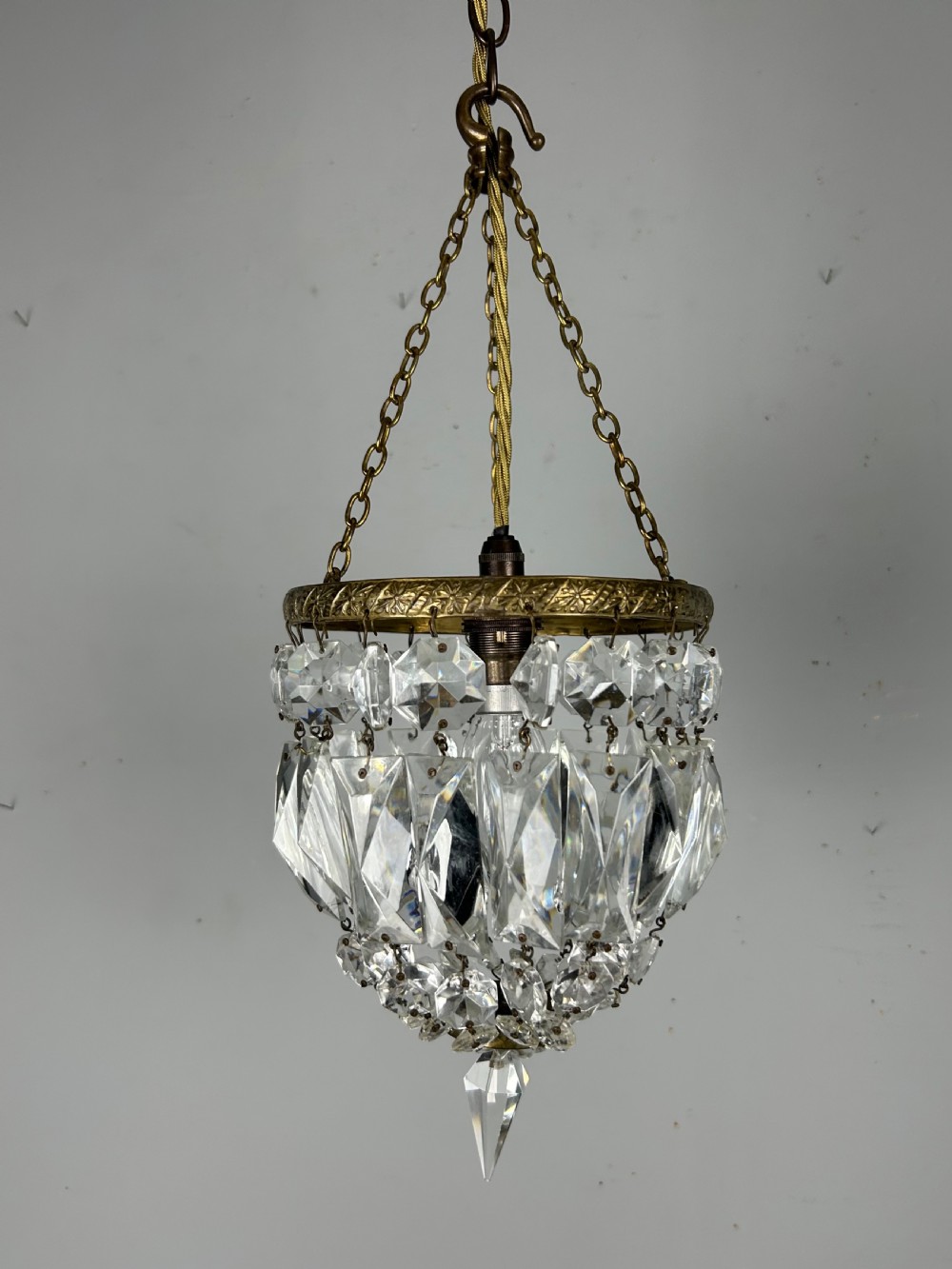Crystal Lustre Chandelier, Ceiling Light, Rewired View XII