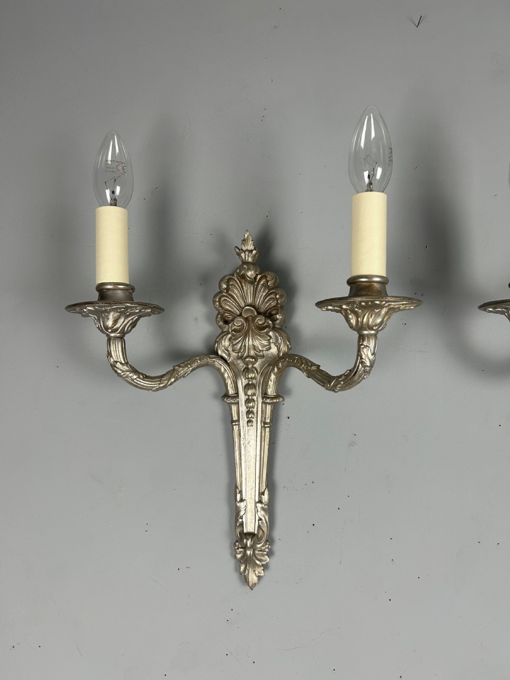 Pair Of French Silver Gilt Brass Antique Wall Lights View III