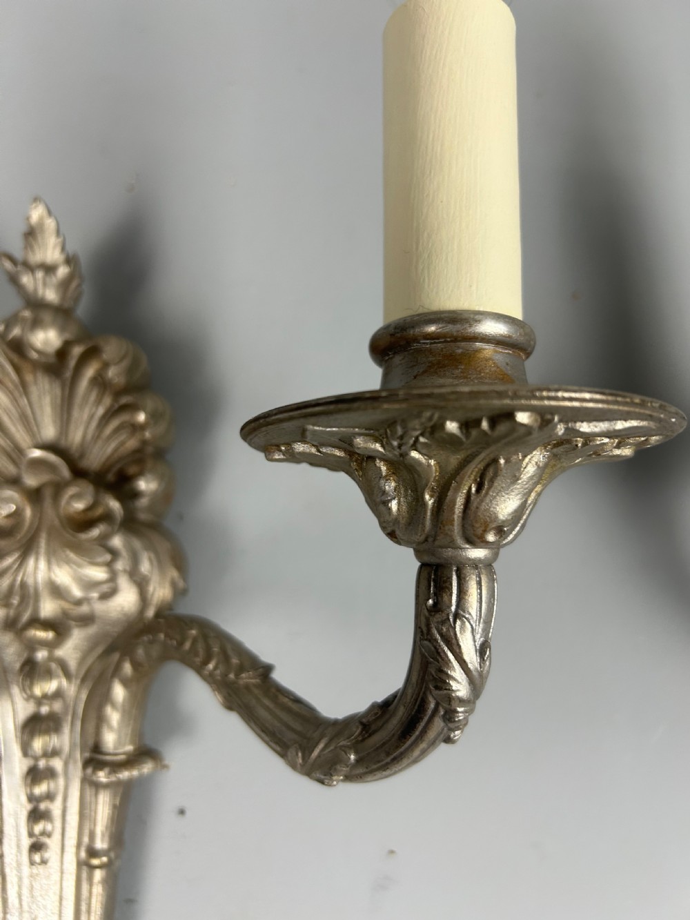Pair Of French Silver Gilt Brass Antique Wall Lights View IV